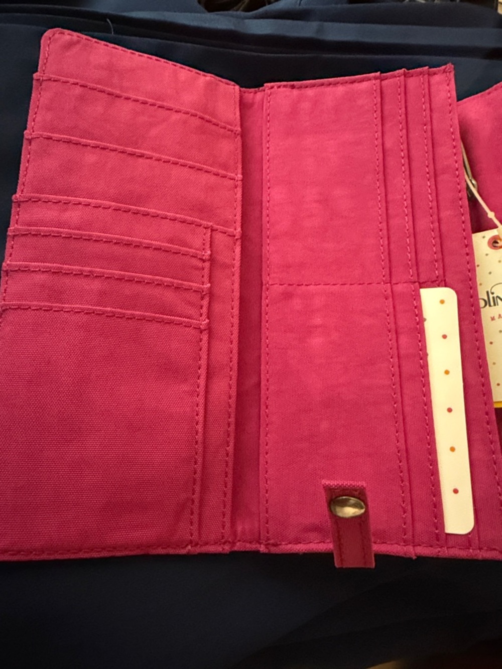 Kipling Hot Pink Canvas Fold Wallet - Picture 8 of 10